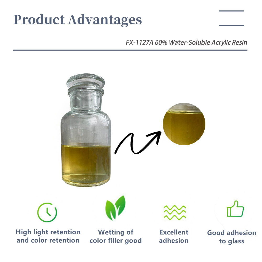 1127A 60% Has Excellent Adhesion Yellow Transparent Water-Soluble Acrylic Polyester Resin